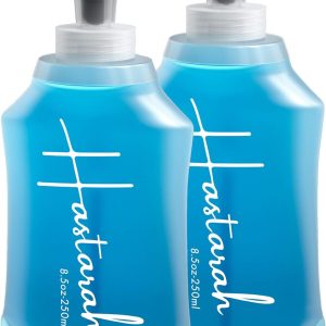 Running Water Bottle Hand Held- 8.5oz Flexible Running Bottle | Collapses As You Drink, BPA/PVC Free Soft Water Bottles for Hydration Pack/Running Vest for Jogging, Running, Hiking & Travel (Two Pack)